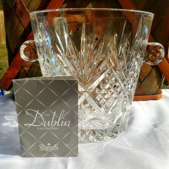 Shannon by Godinger DUBLIN Collection Lead Free Cut Crystal Ice Bucket 6 3/4" - Picture 8 of 10